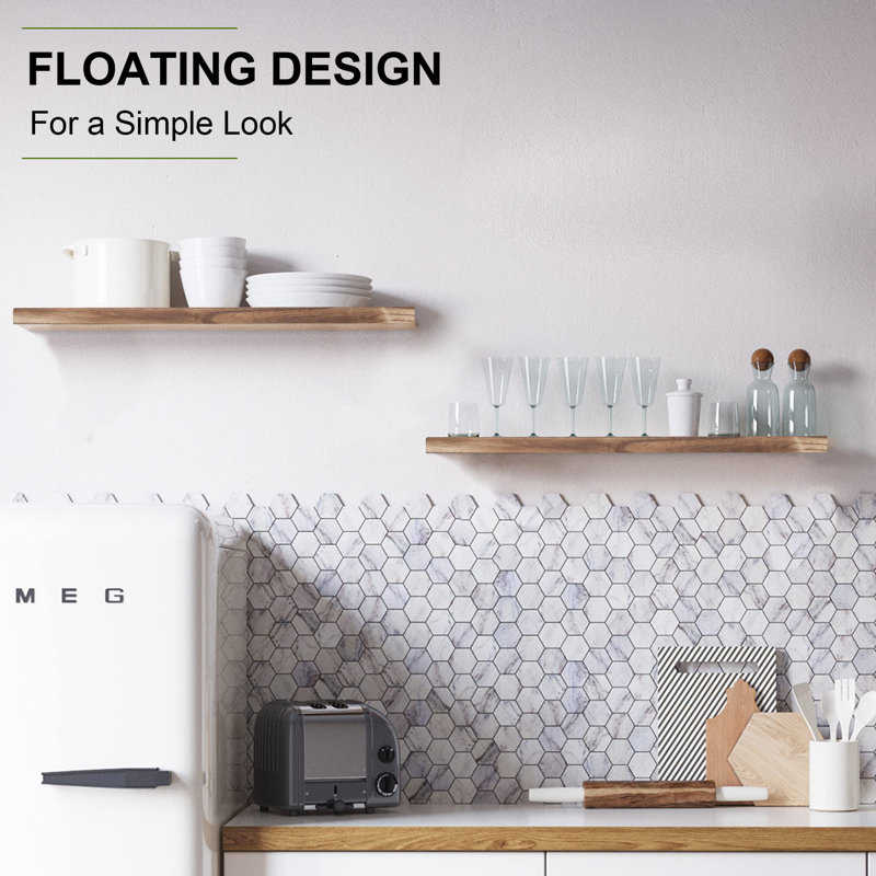 Alceme Floating Shelf, Carbonized Black, Carbonized Black
