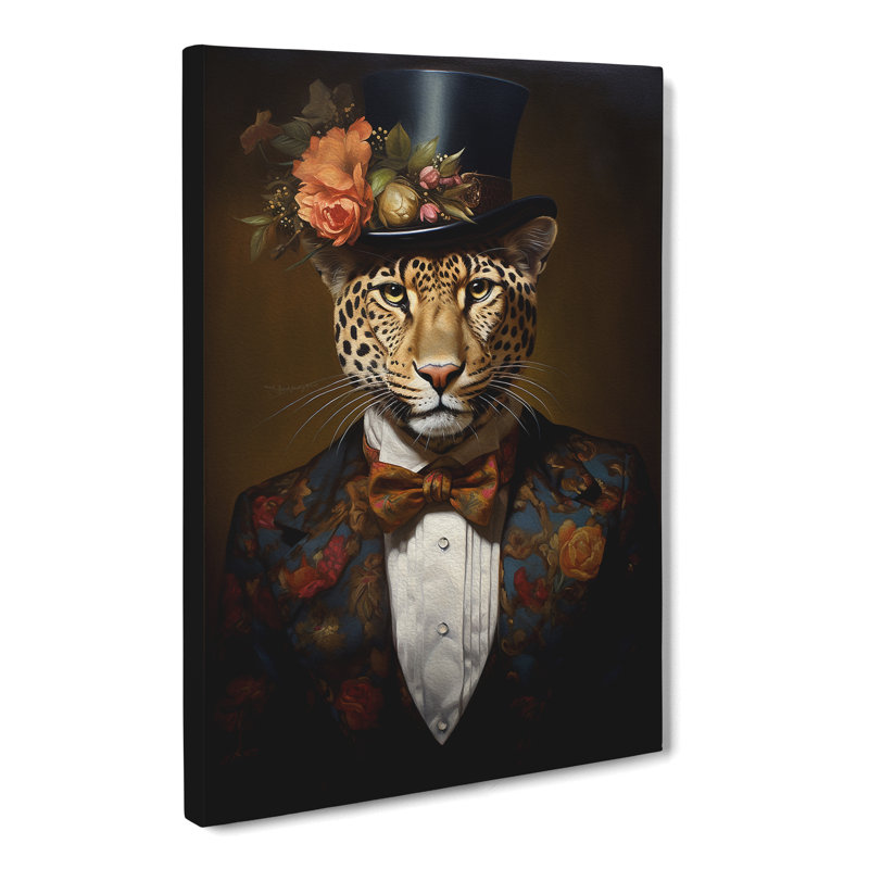 Leopard Victorian - No Frame Print, 60cm H x 40cm W x 3cm D