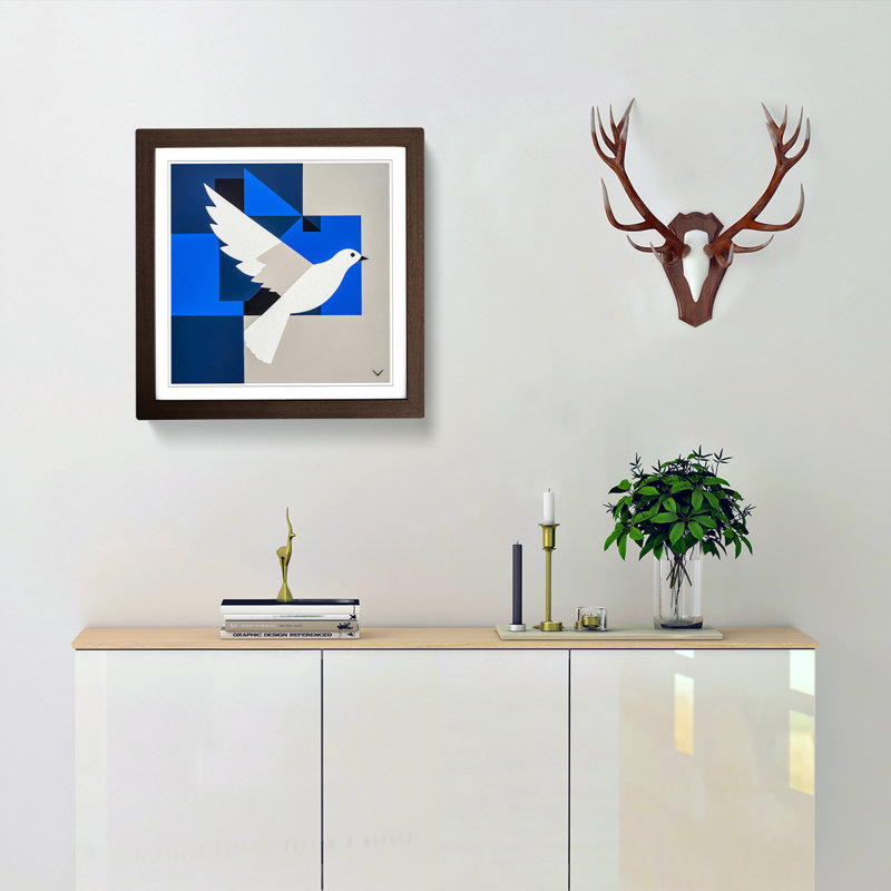 Single Picture Frame Print on Wood, Walnut