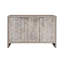 Armoire d'appoint en bois de style campagnard à 3 portes avec tablettes réglables et porte hexagonale