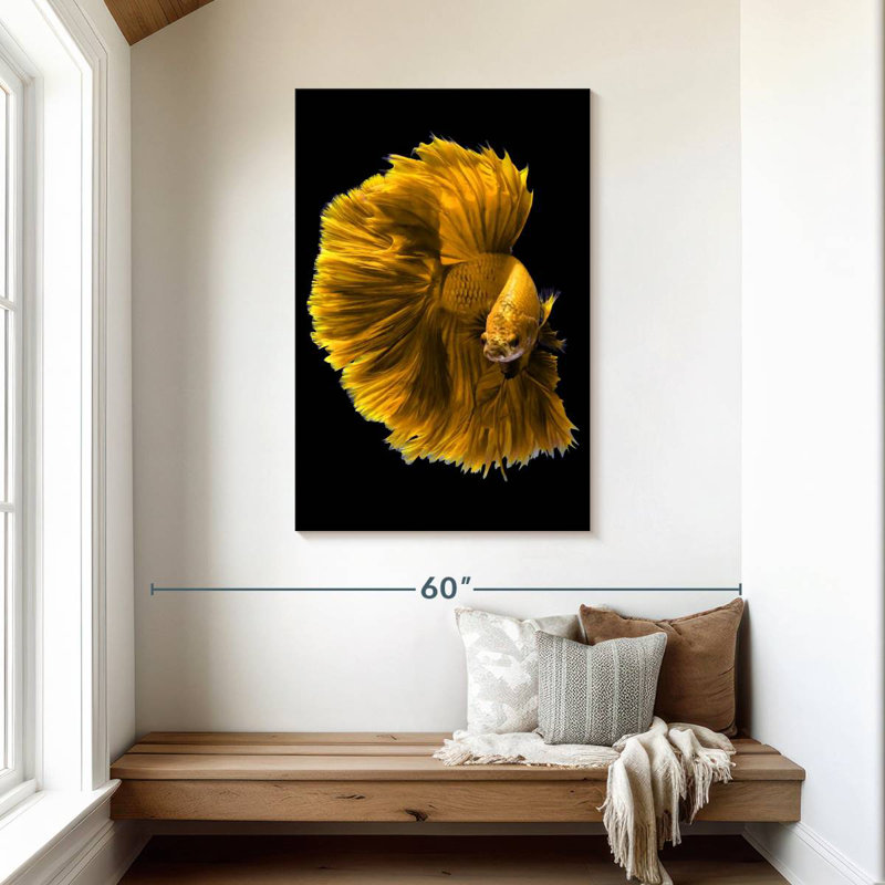 Brampt Yellow Dragon Betta Fish, 45" H x 30" W