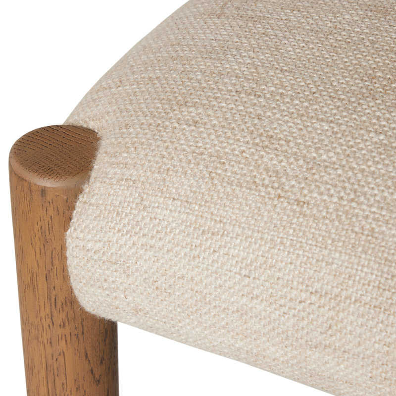 Tabouret Lindyn, Chêne fumé, Tabouret de comptoir (siège d'une hauteur de 26,2, Essence naturelle