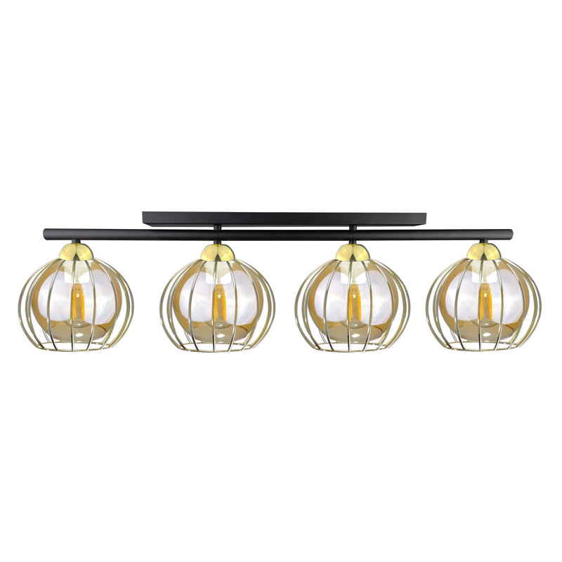 Alashia Flush Mount, Black/Gold, Honey