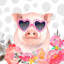 Little pig in love - Farm animals framed print | Home decor