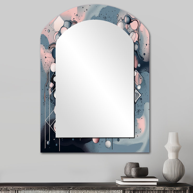 Miroir mural bleu et orange Vibrant Paradoxes IV - Blue Modern, 34 po x 25 po