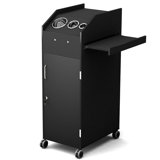 Salon Trolley Cart with 4 Storage Trays And Pull out storage Drawer-Black