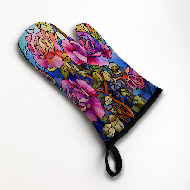 Vibrant Glass Oven Mitt Cotton Twill