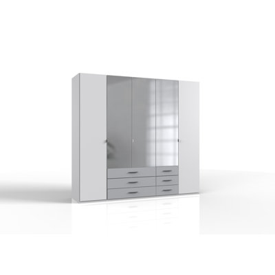 Mourya 5 Door Manufactured Wood Wardrobe