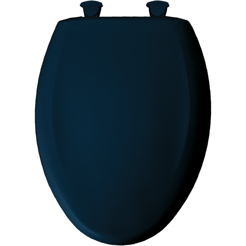 Siège de toilette allongé en plastique Lift-Off, Bleu marine