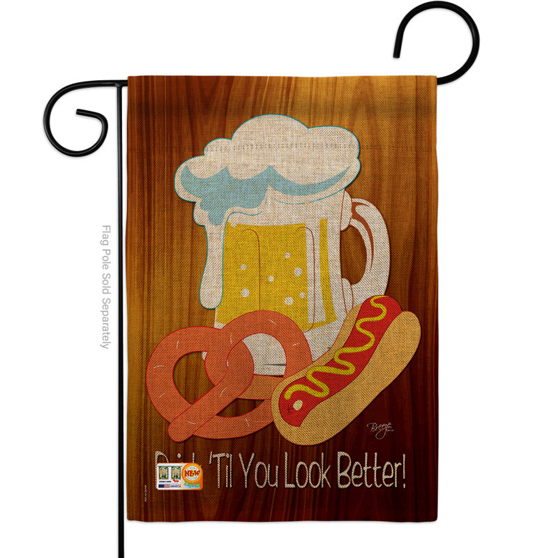 « drink til you look meilleur occasions spéciales » & en toile jute, impression 2 côtés 18,5 x 13 po drapeau de jardin