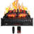 30" WiFi Infrared Quartz Electric Fireplace Log with Sound Crackling, Adjustable Flame Colours-233925856