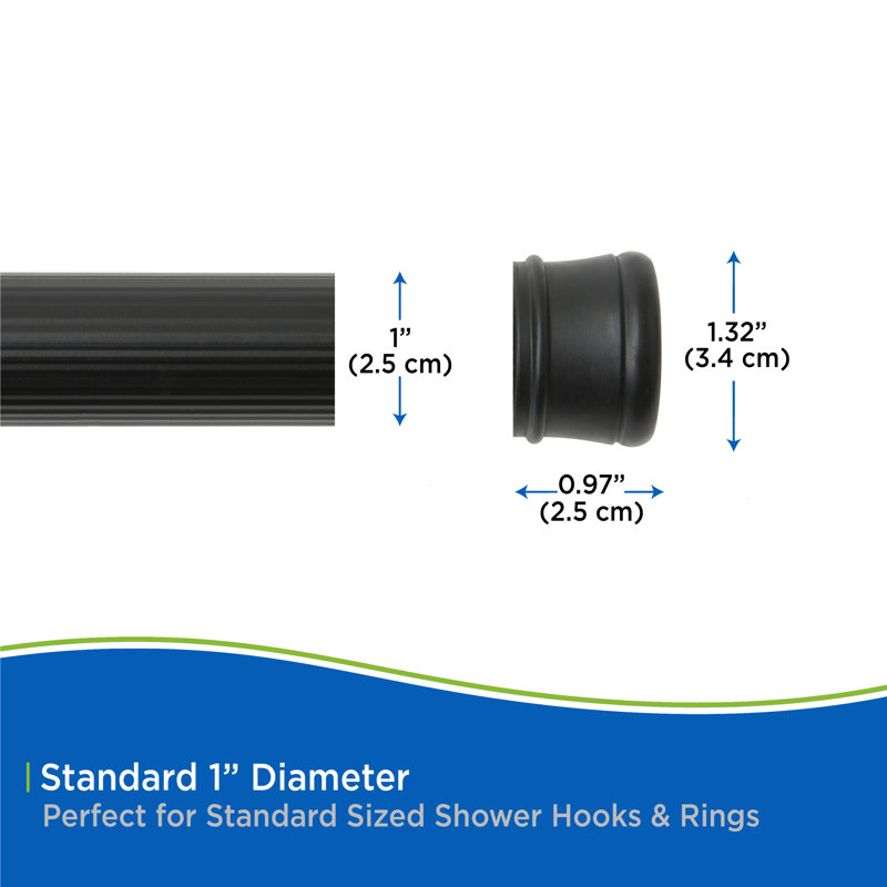 Kenney Twist & Fit Kenney Twist & Fit No Tools Spring Tension Shower Curtain Rod, 42-72"