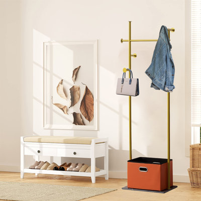 Porte-manteau autoportant avec panier