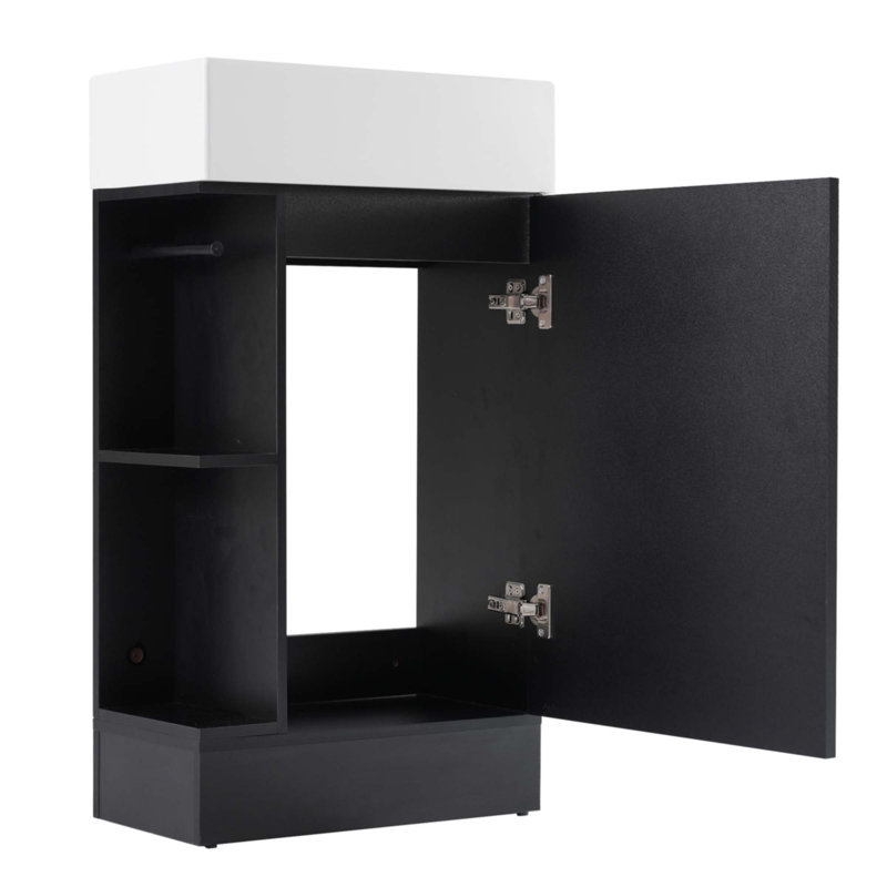 Meuble-lavabo 18,6 po avec lavabo, Noir