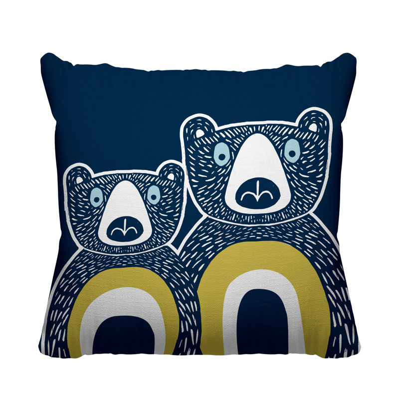 Coussin Berny, 15 po x 15 po, Bleu marine, Carré