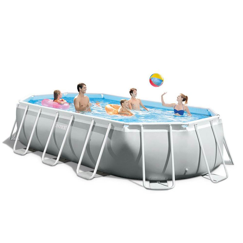 Intex 16.5ft x 9ft x 48in Oval Prism Frame Pool Set with Pump