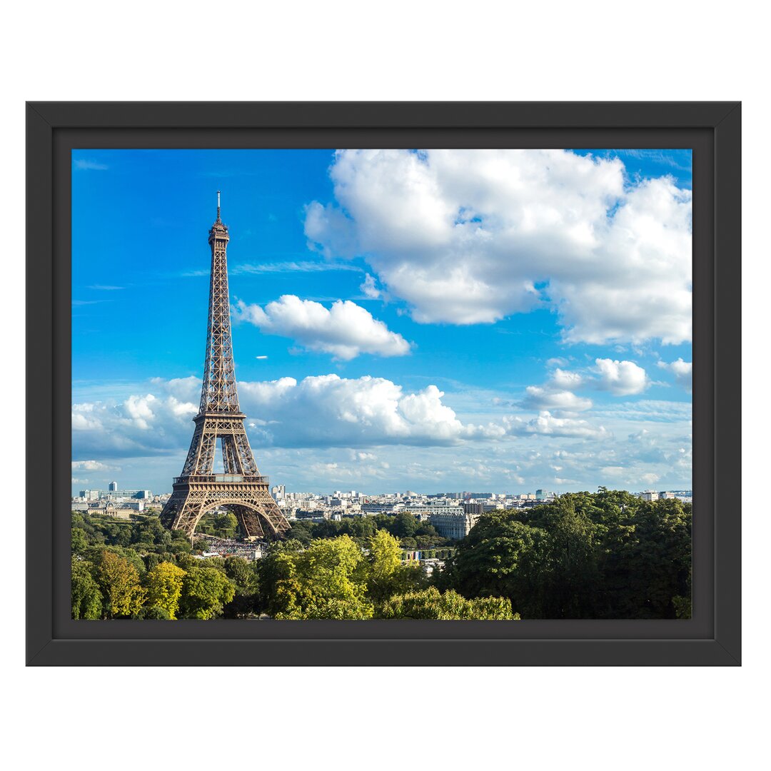 Gerahmtes Wandbild Riesiger Eiffelturm in Paris