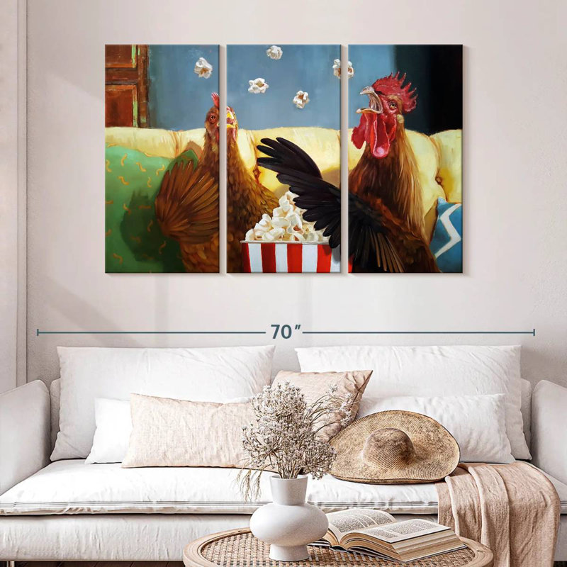 Popcorn Chickens, 32" H x 50" W