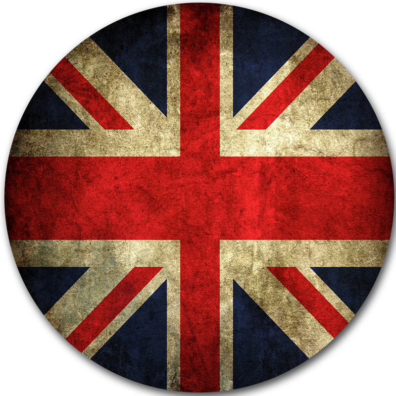 « rétro, drapeau uk », impression, H 11 po x l 11 po x P 1 po, Métal