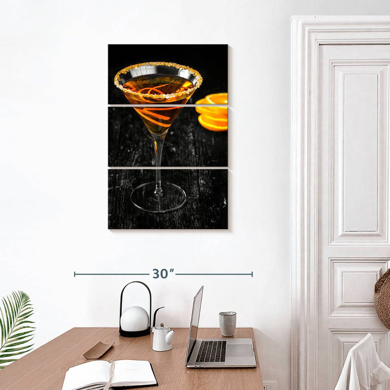 Yarlin citron et martini cocktail, H 32 po x l 20 po