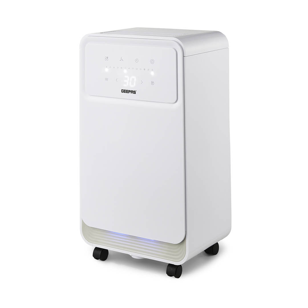 GEEPAS 12L/Day Dehumidifier – Portable Moisture Remover with Digital Display, 24H Timer, Continuous Drainage, Laundry Drying & Quiet Sleep Mode – Idea