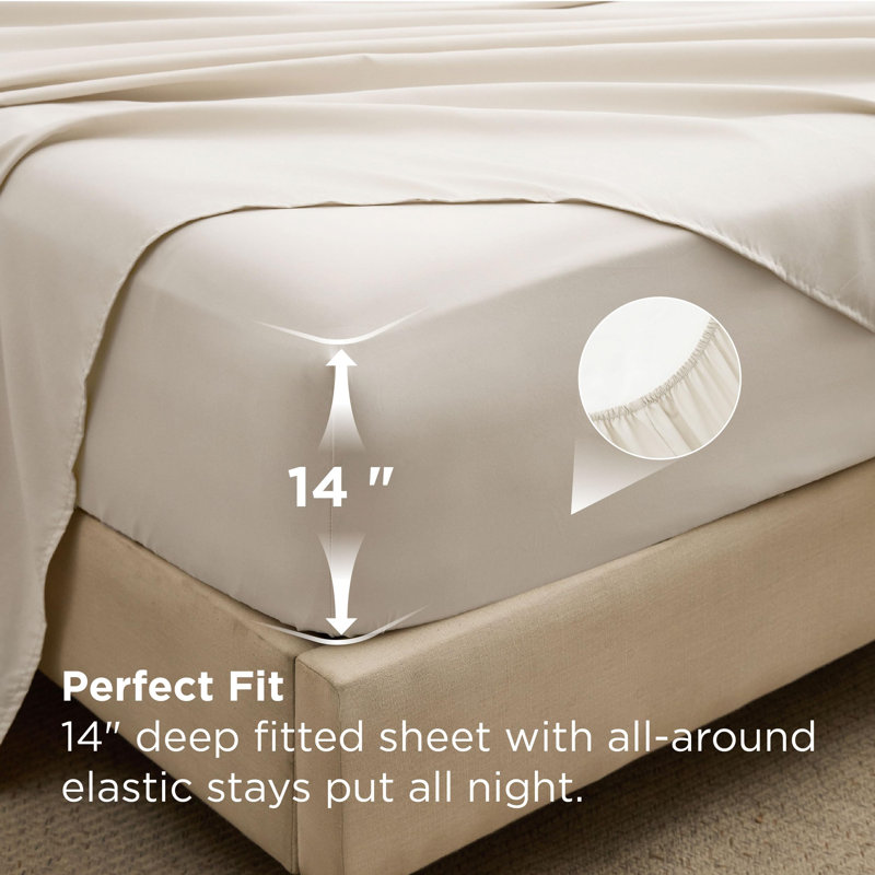 New Arrivals Bedsure Quilted Comforter Sets, Luxury Soft Bed in a Bag, Beige, Twin Comforter + 4 Additional Pieces