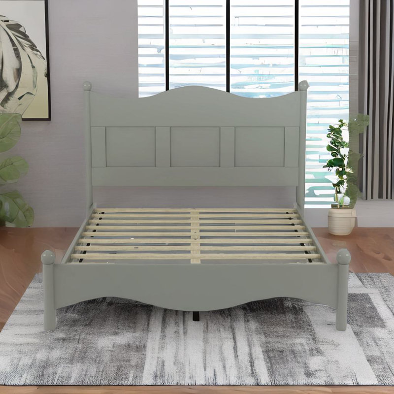 Base de lit plateforme grand, gris