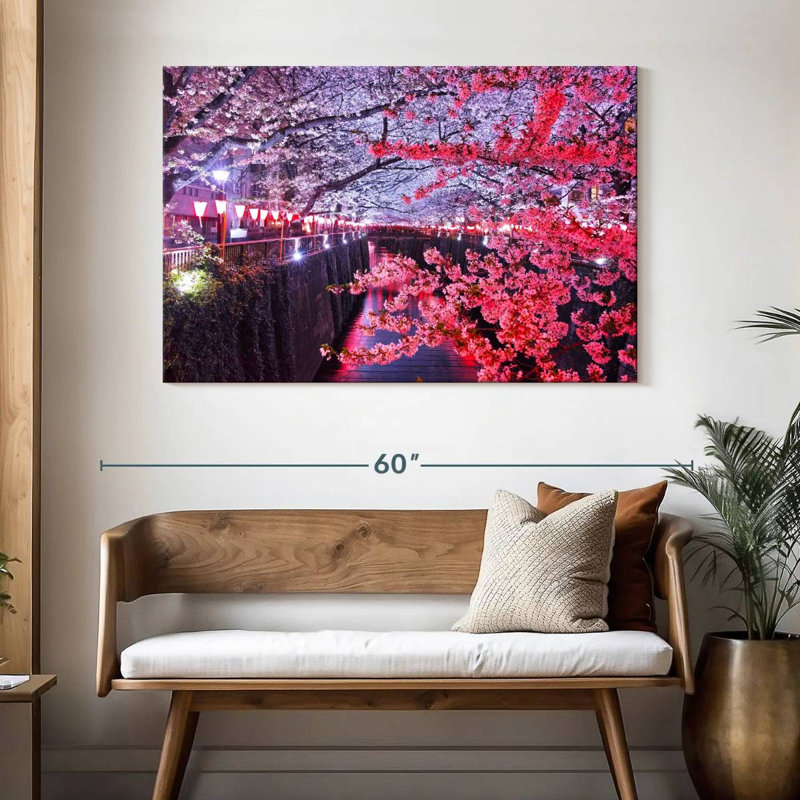Nicci Meguro River au printemps, H 32 po x l 48 po