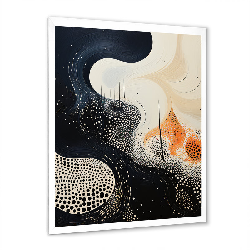 «Deep Marine Scenes Modern Collage I», art mural abstrait sur toile, H 32 po x l 16 po x P 1 po, Cadre photo blanc