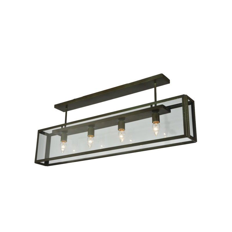 Affinity 4 - Light Semi Flush Mount, Weathered Brass