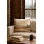 Beige Cozy Cabin Linen Pillow 20x20 with Down Insert-392023450