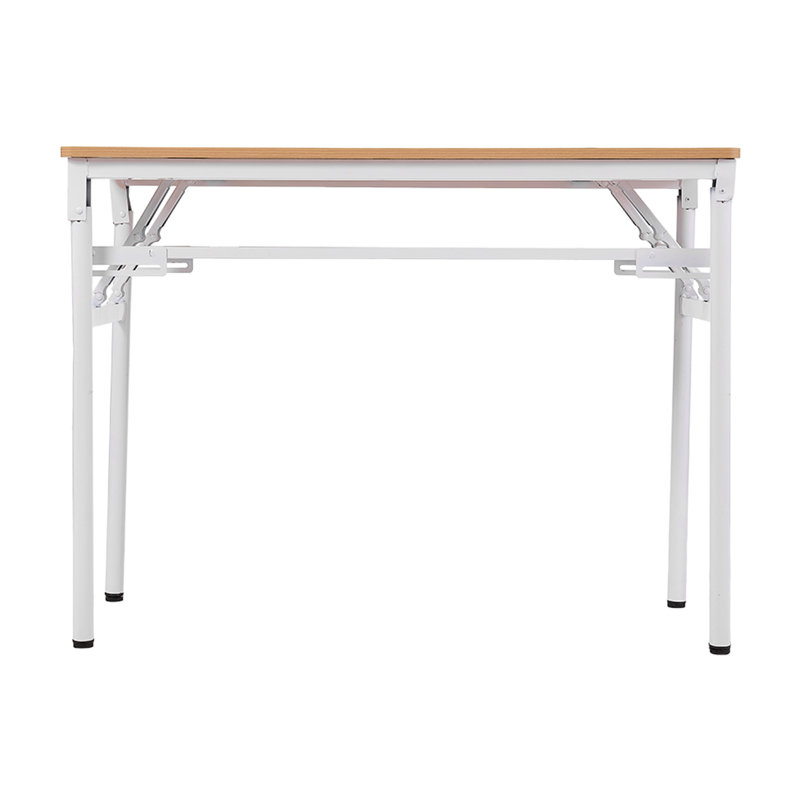 MDF Iron Writing Desk, 75cm H x 100cm W x 40cm D, Nature Wood/White