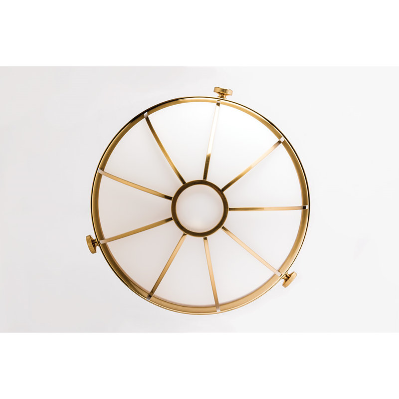 Aged Brass and Glass Globe Pendant Light