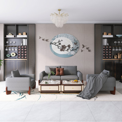 74.2" Modern Sofa Set With Loveseat and Two Armchairs