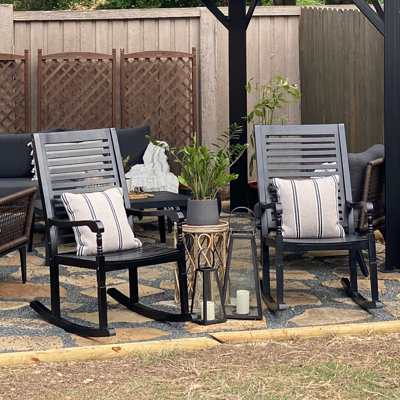Alekper Outdoor Rocking Solid Wood Chair