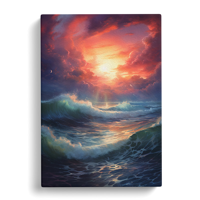 Ocean Tachisme Art - Wrapped Canvas, 76cm H x 50cm W x 3cm D