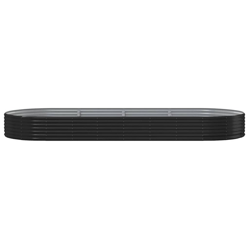 Garden Raised Bed Powder-coated Steel, Anthracite, 36 cm x 373cm x 140cm