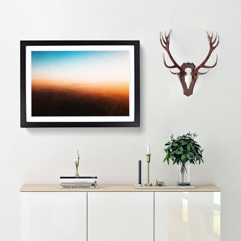 The Downtown Los Angeles Skyline - Picture Frame Graphic Art Print, 48cm H x 65cm W x 2cm D, Black Framed