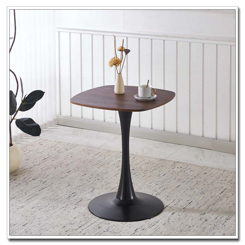 Table à manger 23,62 pouces, H 28,93 po x L 23,62 po x l 23,62 po, Noyer foncé/noir