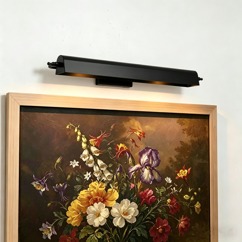 2 - Light Dimmable Hardwired Picture Light, Matte Black