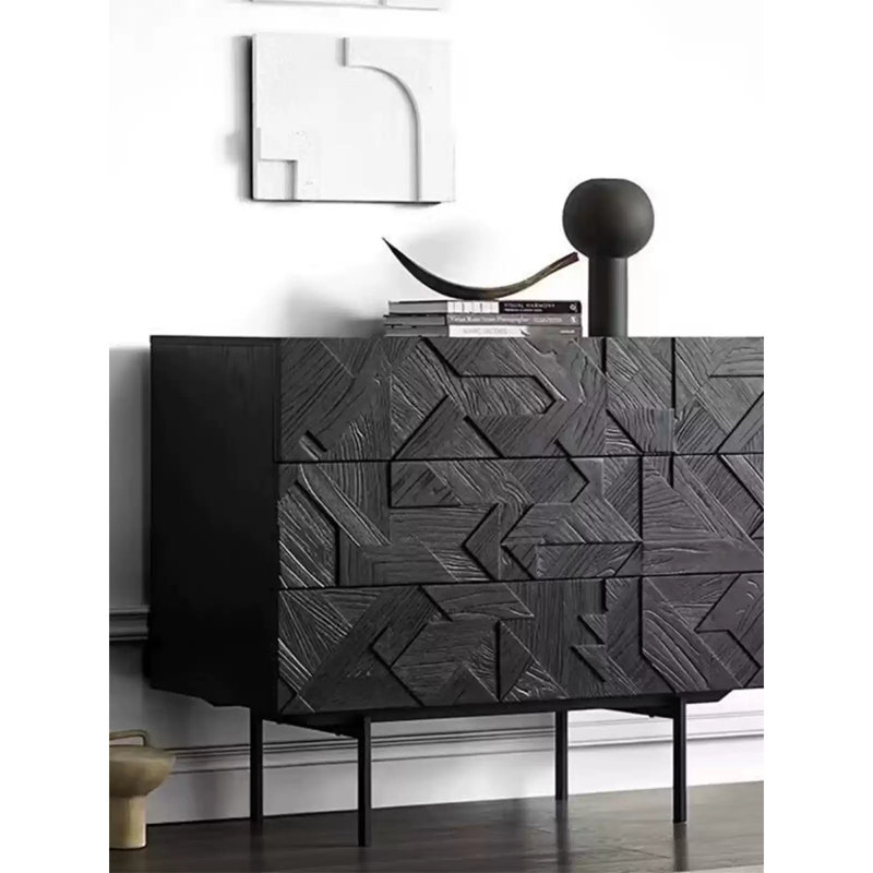 Modern Style Parquet Accent Cabinet