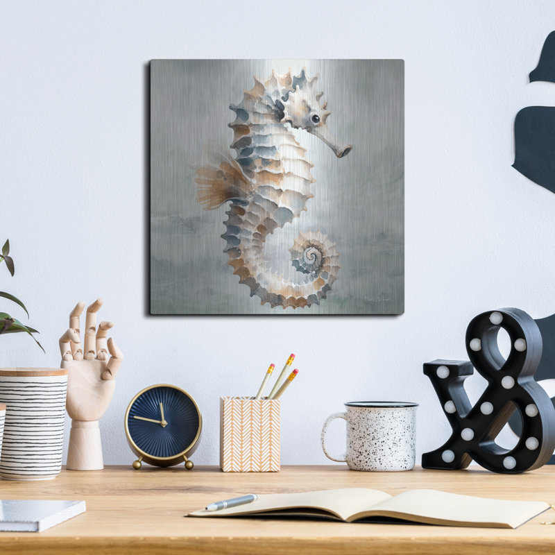  «Cape Cod Seahorse» par Nicole DeCamp, art mural en métal, 12 po x 12 po, H 12 po x l 12 po