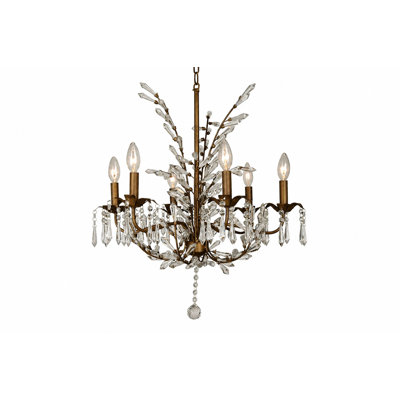 Lustre en cristal antique traditionnel 6 lumières