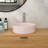 15.75"X15.75" Pink Ceramic Vessel Bathroom Sink-123626448
