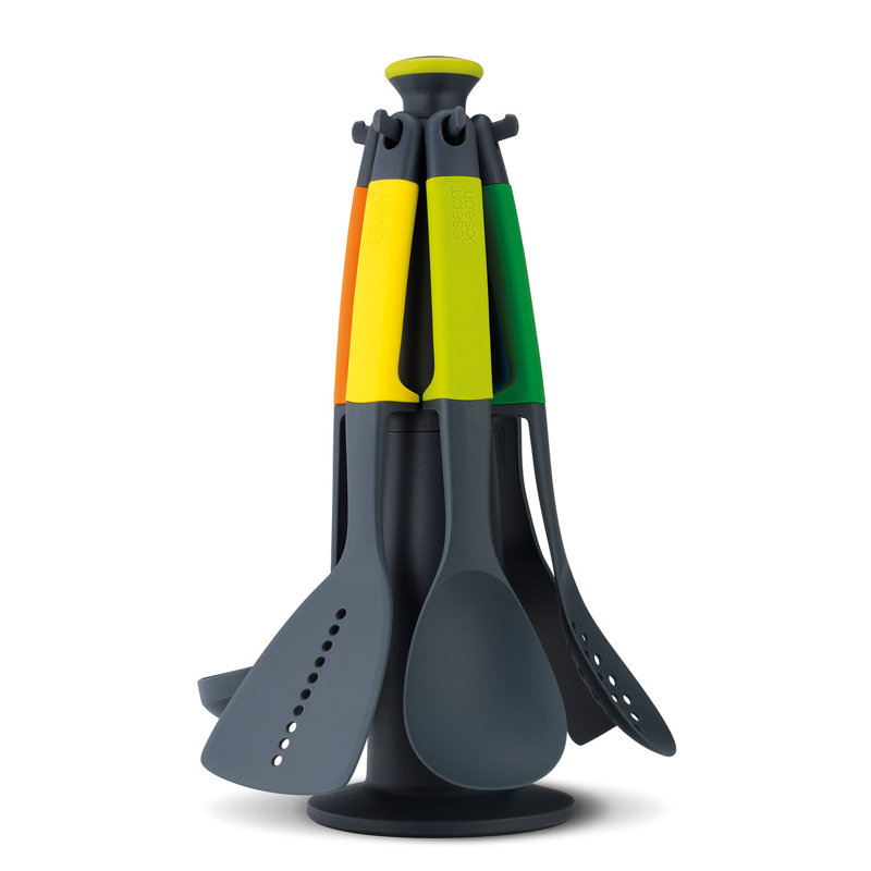Elevate 6-Piece Kitchen Utensil Carousel Set, Rainbow
