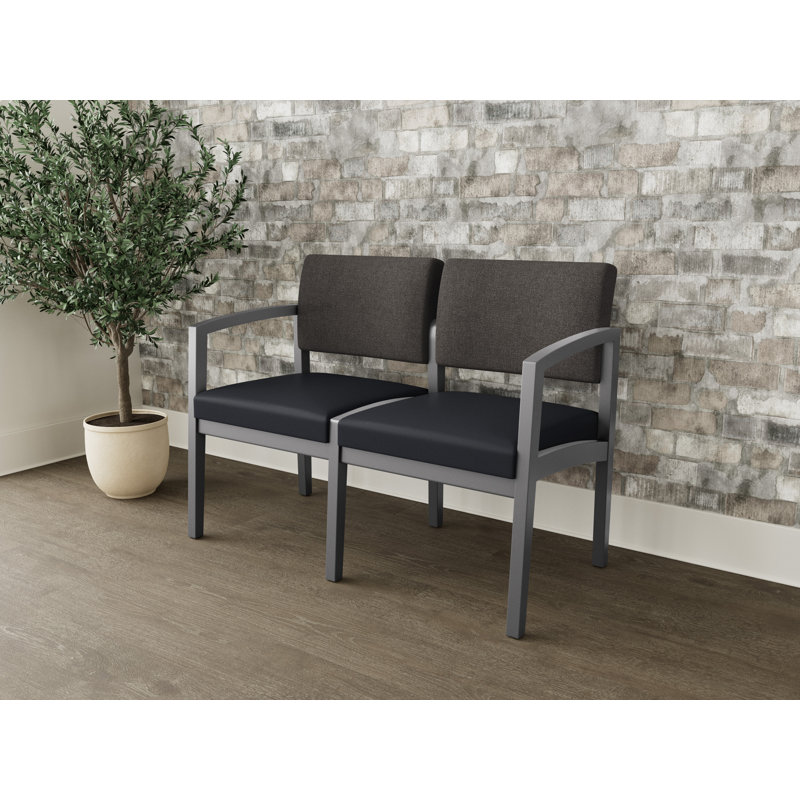 Lenox 2-seater tandem chair, Étain, Fumée Archetype / noir Modena