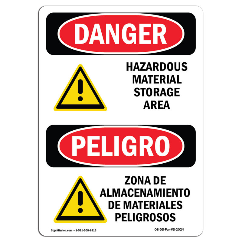 Signe de danger, H 18 po x l 12 po x P 0,1 po