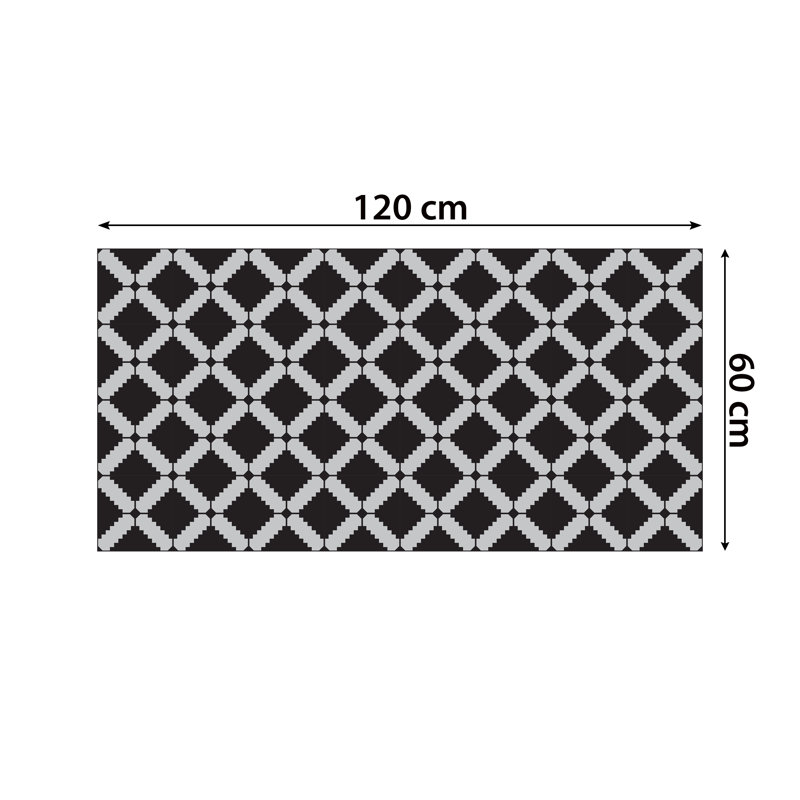 120 x 60 cm PVC Tile in Black/White