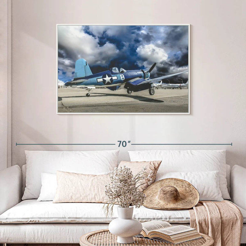 Avion de la Seconde Guerre mondiale, Cadre flottant blanc, 43 po x 29 po
