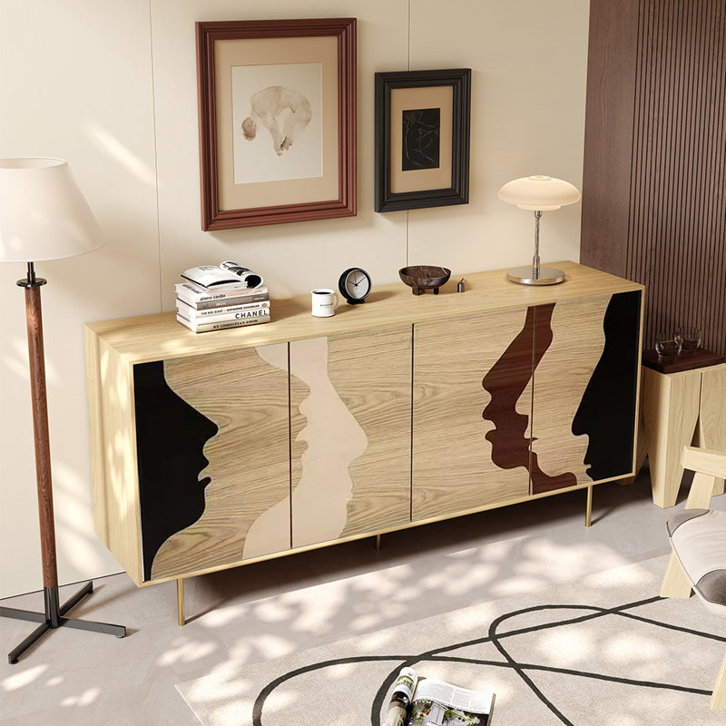 Buffet de luxe américain de style moderne et léger, H 33,4 po x l 70,8 po x P 15,7 po